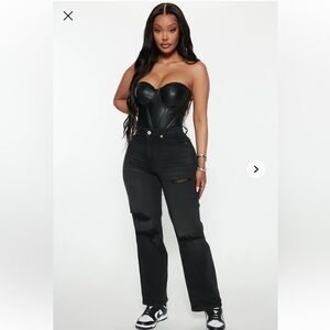 Fashion Nova Black Straight Leg Jeans